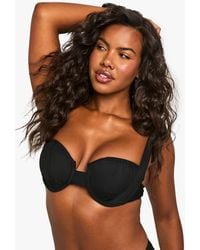 Boohoo - Bridal Organza Tie Shoulder Underwired Bikini Top - Lyst