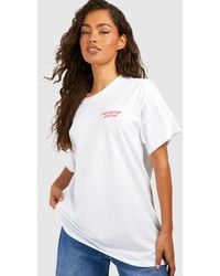Boohoo - Oversized Palm Springs Chest Print Cotton Tee - Lyst