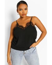 Boohoo - Plus Lace Detail Woven Camisole - Lyst