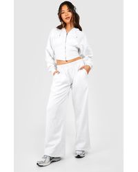 Boohoo - Corset Zip Hoodie And Straight Leg Jogger Tracksuit - Lyst