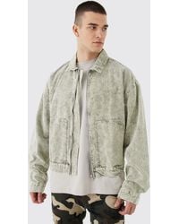 Boohoo - Tall Boxy Acid Wash Cord Jacket - Lyst