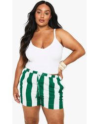 Boohoo - Plus Wide Stripe Woven Flippy Shorts - Lyst