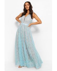 boutique all lace plunge neck maxi dress