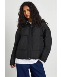 Boohoo - Square Quilted Puffer Jacket - Lyst
