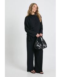 Boohoo - Petite Woven Drape Long Sleeve Blouse & Trouser Co-Ord - Lyst