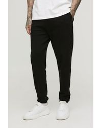 BoohooMAN - Tall Regular Fit Pintuck Cuffed Interlock Sweatpants - Lyst