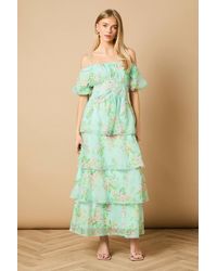 Chi Chi London Lace Off-shoulder Midi Dress in Pink | Lyst Chi Chi London Lace Off-shoulder Midi Dress in Pink | Lyst