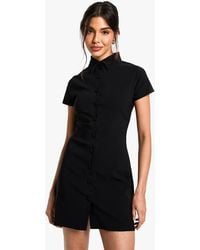 Boohoo - Tailored Button Down Collared A-Line Mini Dress - Lyst