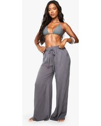 Boohoo - Pantalón De Pernera Ancha Essentials Para La Playa - Lyst
