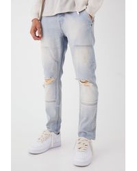 BoohooMAN - Zerrissene Slim-Fit Jeans - Lyst