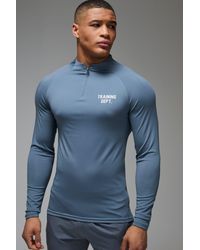 BoohooMAN - Man Active Performance Trainings Dept. Muscle T-Shirt mit 1/4 Reißverschluss - Lyst