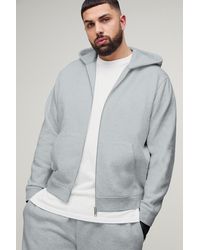 Boohoo - Plus 330Gsm Basic Zip Through Regular Fit Hoodie - Lyst