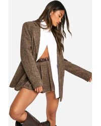 Boohoo - Premium Wool Look Check Oversized Blazer - Lyst
