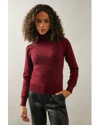 Wallis - Foil Embellished Roll Neck Sweater - Lyst