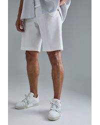 BoohooMAN - Stripe Seersucker Drawcord Regular Fit Shorts - Lyst