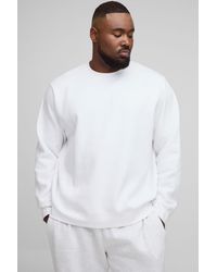 BoohooMAN - Plus Basic Regular Fit Crew Neck Sweatshirt - Lyst