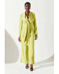 Coast - Wide Leg Trouser With Satin Pleated Waistband - Lyst
