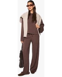 Boohoo - Crinkle Oversized Long Sleeve Top And Wide Leg Trouser Co-Ord Set - Lyst
