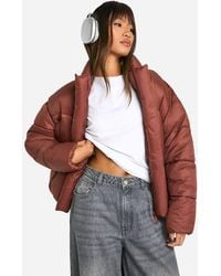 Boohoo - Funnel Neck Puffer Jacket - Lyst