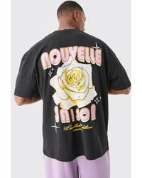 BoohooMAN - Oversized Nouvelle Floral Print T-shirt - Lyst