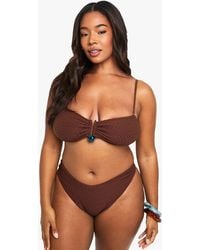 Boohoo - Plus Crinkle Gem Trim Bandeau Top - Lyst