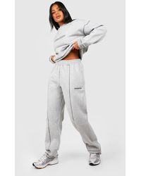 Boohoo - Contrast Stitch Embroidered Oversized Jogger - Lyst