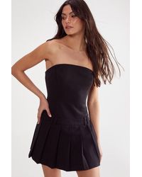 Nasty Gal - Essentials Pleat Hem Tailored Dress - Lyst