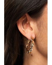 Boohoo - Twist Detail Medium Hoop Earrings - Lyst