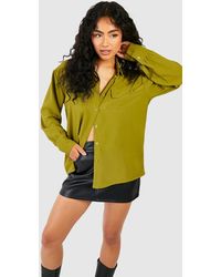 Boohoo - Woven Pocket Detail Relaxed Fit Shirt - Lyst