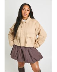 Boohoo - Plus Utility Cropped Jacket - Lyst