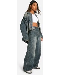Boohoo - Vaqueros Básicos De Pernera Ancha Y Tiro Alto - Lyst