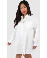 Boohoo - Plus Cotton Poplin Ultimate Oversized Shirt Dress - Lyst