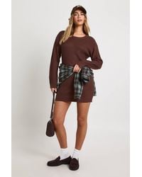 Boohoo - Basic Crew Neck Sweater Dress - Lyst