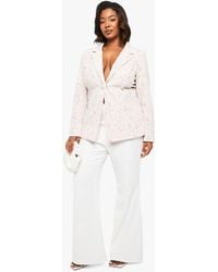 Boohoo - Plus Premium Occasion Lace Tailored Blazer - Lyst