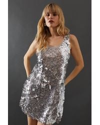 Warehouse - Premium Holographic Sequin Tank Mini Dress - Lyst