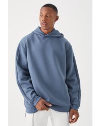 BoohooMAN - Oversized Heavy Textured Pipped Hoodie - Lyst