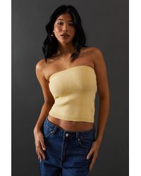 Warehouse - Knitted Co Ord Bandeau Top - Lyst