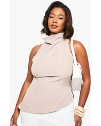 Boohoo - Plus Cowl Front Top - Lyst