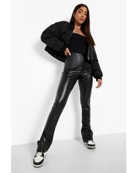 Split Hem Leather Pants for Women - Up 