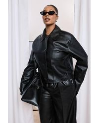 Boohoo - Plus Collared Button Down Jacket - Lyst