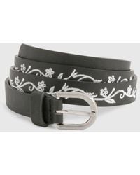 Boohoo - Flower Embroidered Skinny Belt - Lyst