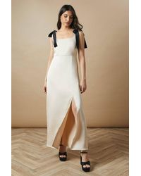 Oasis - Occasion Velvet Tie Shoulder Maxi Dress - Lyst