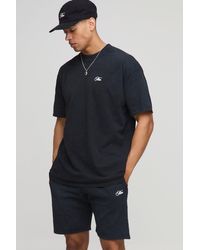 Boohoo - Conjunto Oversize Man De Pantalón Corto Y Camiseta Desteñida - Lyst