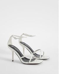 Boohoo - Wide Fit Stiletto Crossover Barely There Heels - Lyst