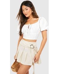 Boohoo - Textured Belt Detail Mini Skirt - Lyst