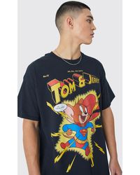 BoohooMAN - Oversized Tom And Jerry Hero License T-shirt - Lyst