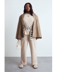 Boohoo - Plus Super Soft Wide Leg Elasticated Waist Trouser - Lyst