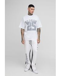 BoohooMAN - Tall Star Varsity Mesh Oversized T-Shirt & Gusset Jersey Sweatpants Tracksuit - Lyst