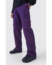 Boohoo - Tall Slim Fit Colour Block Cargo Trouser With Woven Tab - Lyst