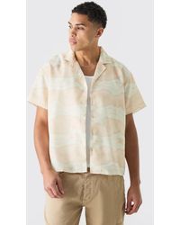 BoohooMAN - Short Sleeve Boxy Slub Tie Dye Stripe Shirt - Lyst
